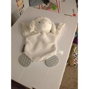 Demdaco Lamb Plush Teether‎ Lovey Baby Security Blanket Attachment